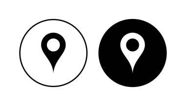 Pin simgesi ayarlandı. Konum simgesi vektörü. hedef simgesi. harita iğnesi