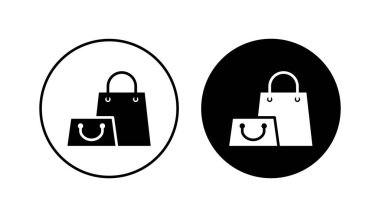 Alışveriş poşeti ikonu seti. alışveriş simgesi vektörü