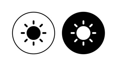 Güneş ikonu ayarlandı. Parlaklık Simgesi vektörü