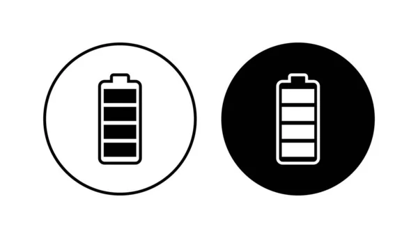 Batterie Symbol Gesetzt Batterieladestand Akkuladesymbol — Stockvektor