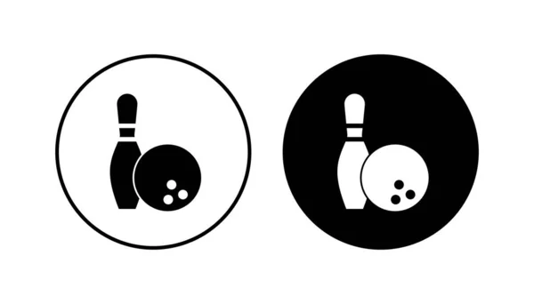 Bowling Icon Set Bowling Ball Pin Icon Bowling Pins — Stock Vector