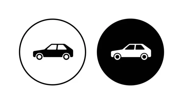 Conjunto Iconos Icono Vector Coche Sedán Pequeño — Vector de stock