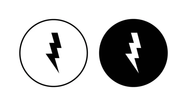 Набор Значков Молнии Электрический Иконный Вектор Значок Силы Энергетический Знак — стоковый вектор