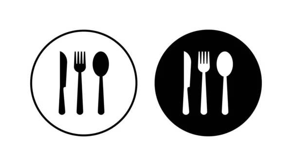 Spoon Fork Icon Set Spoon Fork Knife Icon Vector Restaurant — Stock Vector