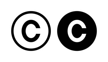 Telif hakkı simgesi seti. telif hakkı sembolleri