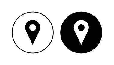 Pin simgesi ayarlandı. Konum simgesi vektörü. hedef simgesi. harita iğnesi