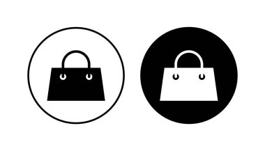 Alışveriş poşeti ikonu seti. alışveriş simgesi vektörü