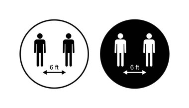 Sosyal uzaklık simgesi ayarlandı. Sosyal uzaklık simgesi. Kendini karantina işareti
