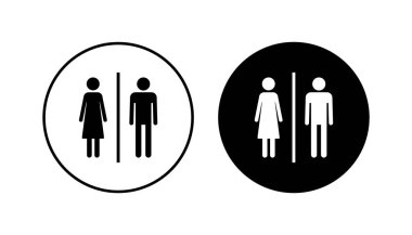 Toilet icon set. restrooms icon vector. bathroom sign. wc, lavatory clipart