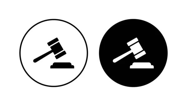 Набір Значків Гевеля Суддя Дав Іконку Вектор Вектор Значка Закону — стоковий вектор