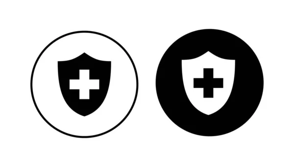 Conjunto Iconos Seguro Médico Seguro Salud Icono Del Documento — Vector de stock