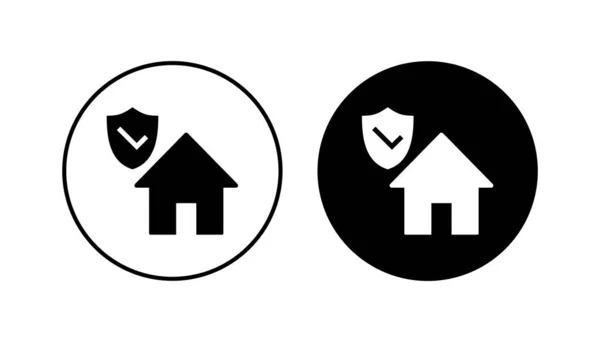 Ícone Seguro Casa Definido Ícone Proteção Casa —  Vetores de Stock