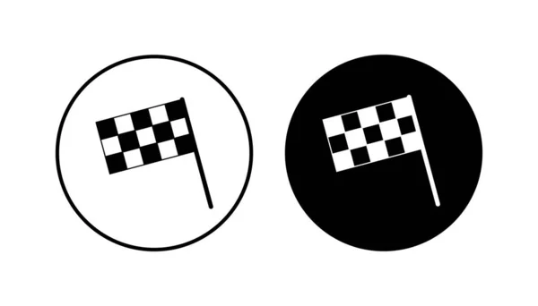 Racing Flagga Ikon Set Ras Flagga Ikon Checkered Racing Flagga — Stock vektor