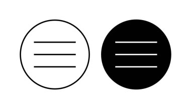 Menü Simgesi ayarlandı. Web menü simgesi. Hamburger menüsü sembolü