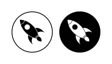 Roket ikonu hazır. Başlangıç simgesi vektörü. 