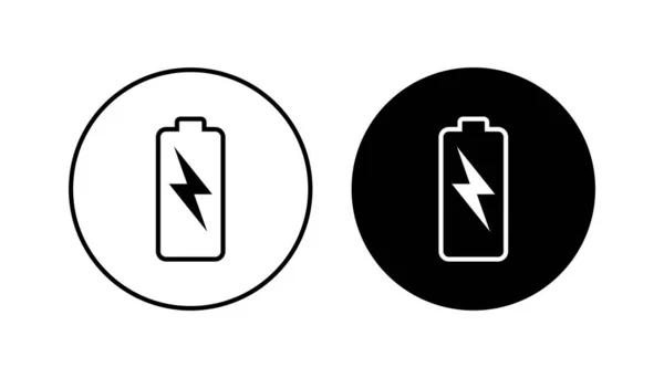 Batterie Symbol Gesetzt Batterieladestand Akkuladesymbol — Stockvektor