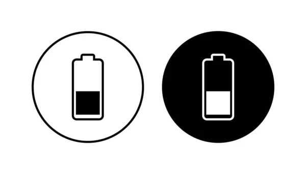 Batterie Symbol Gesetzt Batterieladestand Akkuladesymbol — Stockvektor