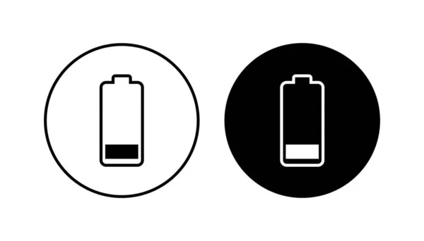 Batterie Symbol Gesetzt Batterieladestand Akkuladesymbol — Stockvektor