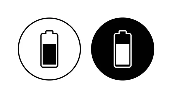 Batterie Symbol Gesetzt Batterieladestand Akkuladesymbol — Stockvektor