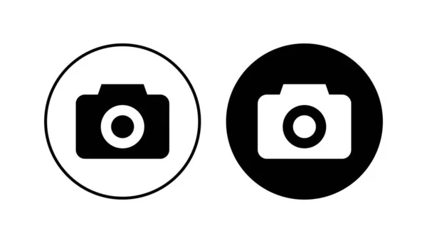 Kamera Icon Gesetzt Fotokamera Symbol Kamera Ikone — Stockvektor