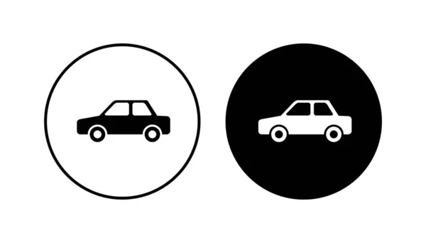 Conjunto Iconos Icono Vector Coche Sedán Pequeño — Vector de stock