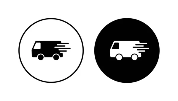 Быстрая Доставка Грузовик Набор Значков Значок Грузовика Доставки Значок Быстрой — стоковый вектор