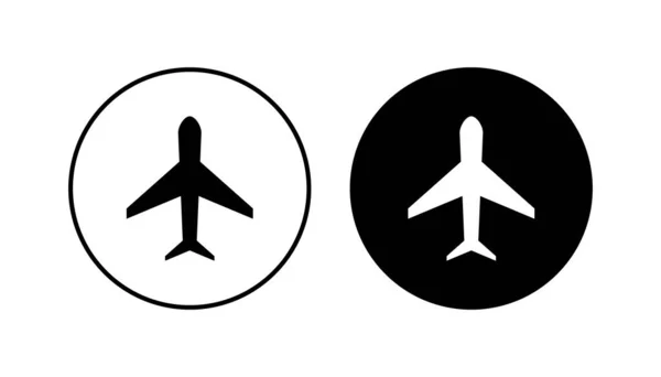 Zestaw Ikon Samolotu Wektor Ikony Samolotu Symbol Transportu Lotniczego Ilustracja — Wektor stockowy