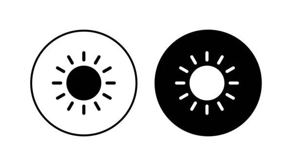 太阳的图标设置 亮度图标矢量 — 图库矢量图片