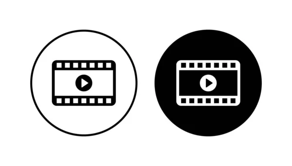 Ensemble Icône Vidéo Icône Caméra Vidéo Vecteur Enseigne Cinéma Cinéma — Image vectorielle