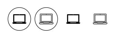 Dizüstü bilgisayar simgesi ayarlandı. bilgisayar simgesi vektörü