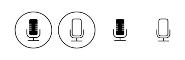 Mikrofon simgesi ayarlandı. karaoke simgesi vektörü