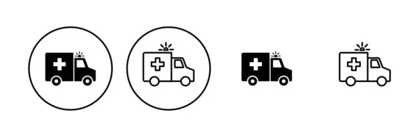 救急車のアイコンセット 救急車のトラックのアイコンベクトル 救急車 — ストックベクタ