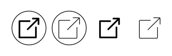 Set Icona Collegamento Esterno Vettore Icona Collegamento Simbolo Collegamento Ipertestuale — Vettoriale Stock