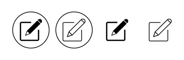 Modifier Icône Modifier Icône Document Modifier Icône Texte Crayon Inscrire — Image vectorielle