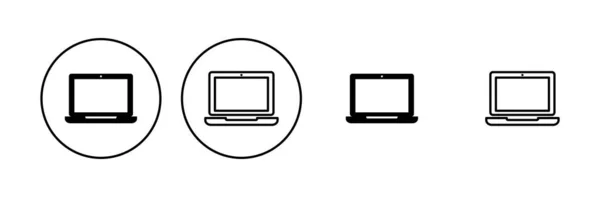 Dizüstü Bilgisayar Simgesi Ayarlandı Bilgisayar Simgesi Vektörü — Stok Vektör