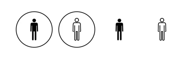 Set Icone Uomo Vettore Icona Maschile Simbolo Umano — Vettoriale Stock
