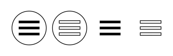 Menu Icône Réglée Icône Menu Web Symbole Menu Hamburger — Image vectorielle