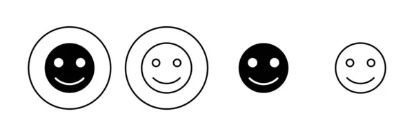 Glimlach Pictogram Ingesteld Glimlach Emoticon Icoon Feedback — Stockvector