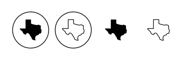 Texas Ikone Gesetzt Texas Zeichensymbol — Stockvektor