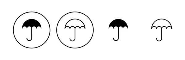 Paraplyikon Set Paraplyskylt Ikon — Stock vektor