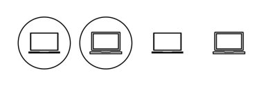 Dizüstü bilgisayar simgesi ayarlandı. bilgisayar simgesi vektörü