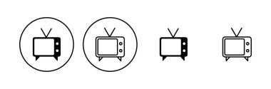 Televizyon ikonu ayarlandı. televizyon simgesi vektörü
