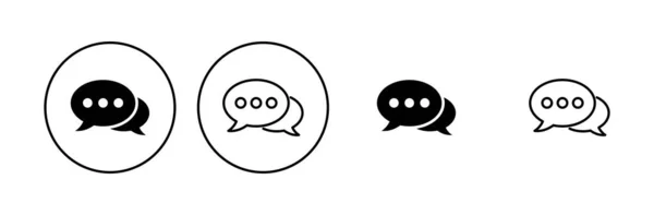 Sohbet Simgesi Ayarlandı Konuşma Balonu Ikonu Yorum Simgesi Vektörü Mesaj — Stok Vektör