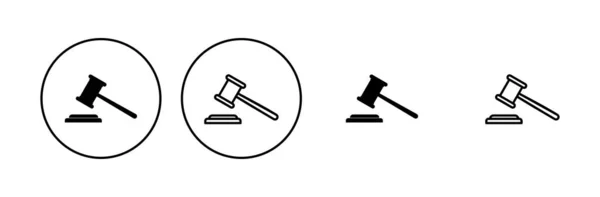 Gavel Icon Set Judge Gavel Icon Vector Law Icon Vector — Stock Vector