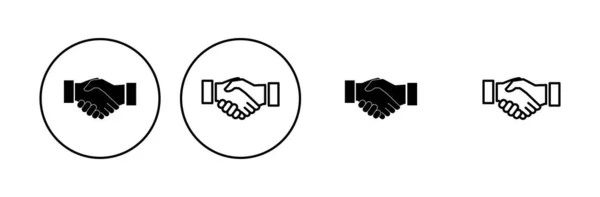 Handshake Icon Set Business Handshake Contact Agreement — Stock Vector