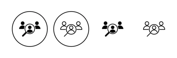 Inhuren Pictogram Set Zoek Vacature Icoon Personeelsbeleid Aanwerving — Stockvector