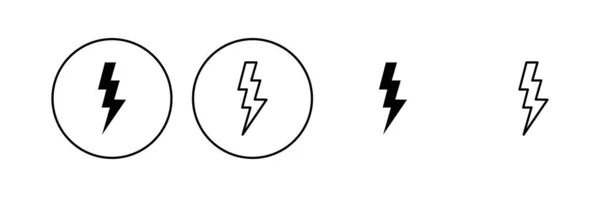 Conjunto Iconos Lightning Vector Icono Eléctrico Icono Poder Señal Energía — Archivo Imágenes Vectoriales