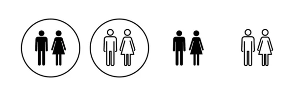 Ensemble Icônes Homme Femme Symbole Masculin Féminin — Image vectorielle