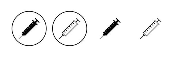 Syringe Icon Set Injection Icon Vector — Stock Vector