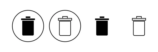 Trash Icon Set Trash Can Icon Delete Icon Vector Garbage — Stock Vector